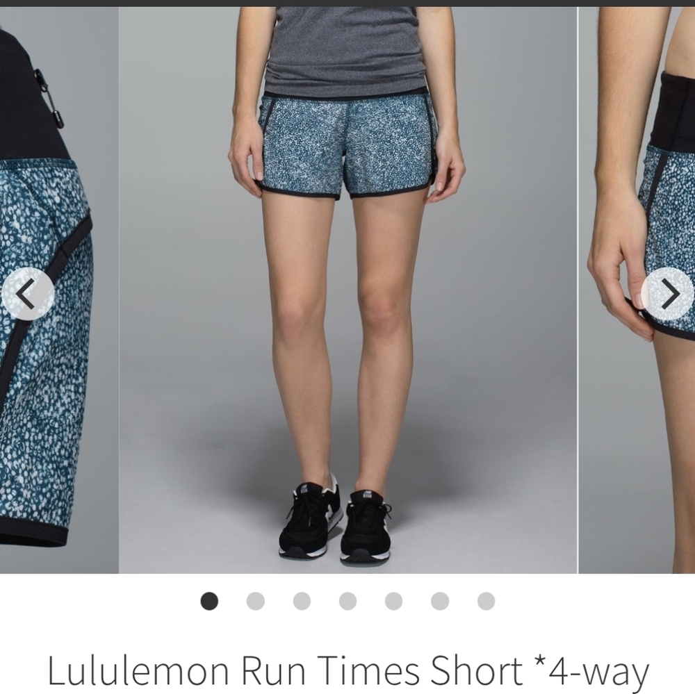 Lululemon athletica ,Teal Speckle Run Times Short, Size 4